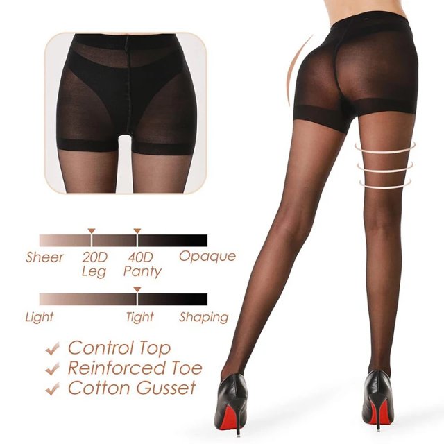 Sheer Black Ultra-Thin Nylon Pantyhose – Sexy Transparent Tights - Image 5