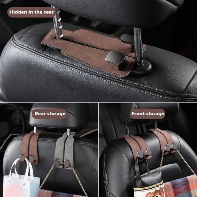 Premium Suede Double Hook Organizer for Car Interiors - Image 5