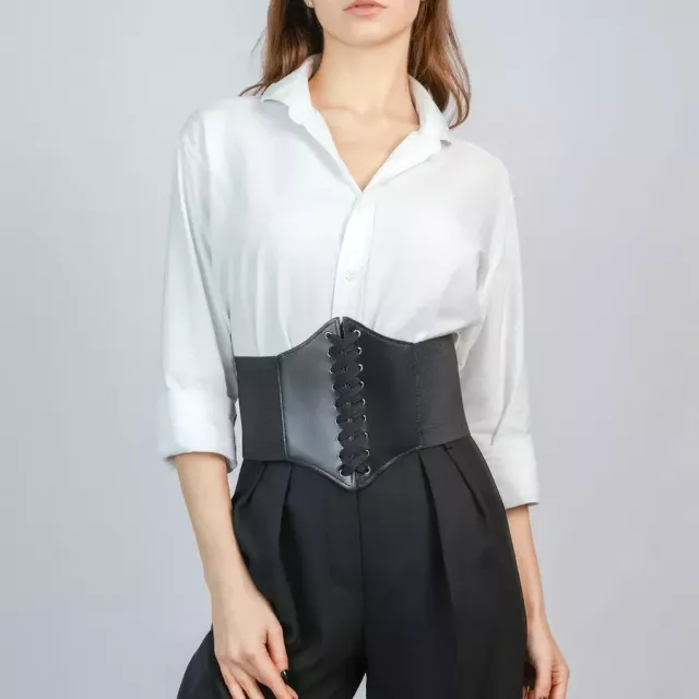 Corset Body Shapewear High Waist Wide Leather Belt - Image 4