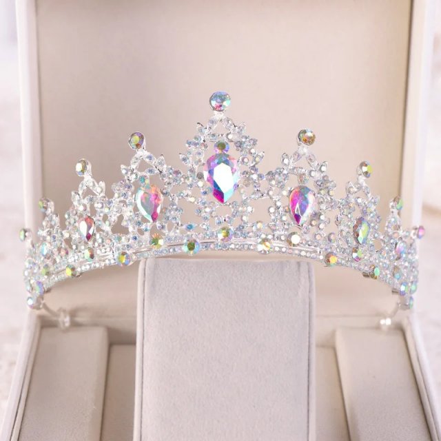 Baroque Gold Champagne Crystal Bridal Tiara - Image 7