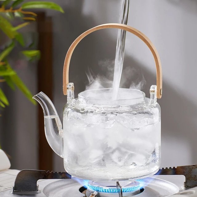 Chinese Steamed Glass Teapot Set - Image 7