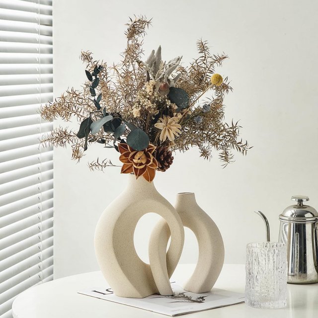 European White Ceramic Vase Set - Image 5