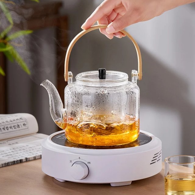 Chinese Steamed Glass Teapot Set - Image 5