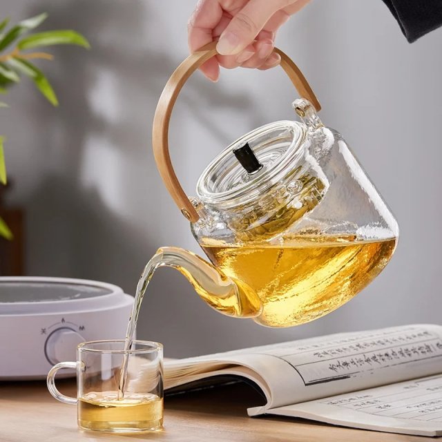 Chinese Steamed Glass Teapot Set - Image 3