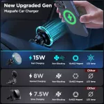 15W Magnetic Car Phone Holder with Wireless Charging and Air Vent Clip for iPhone 12-15 Series 4 98542aa30e57aa68434b9674a4643fd6.jpg