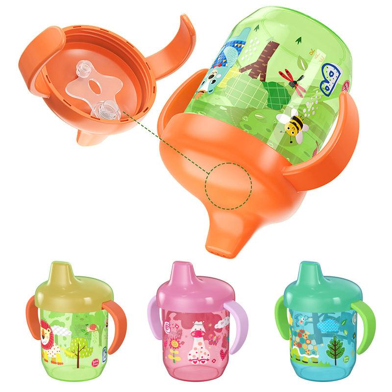 Cute Duckbill Baby Drinking Cup with Double Handle and Flip Lid
