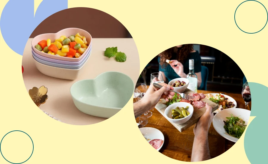 eco-friendly plates and bowls