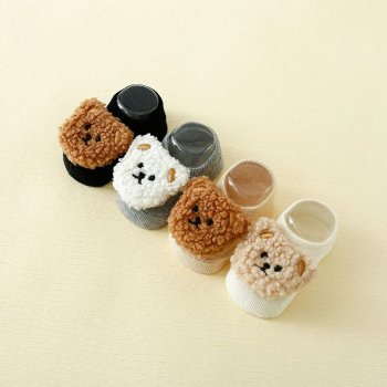 Soft Cotton Baby Socks with Anti-Slip Rubber Bottom