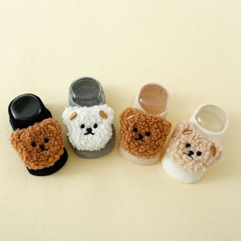 Soft Cotton Baby Socks with Anti-Slip Rubber Bottom