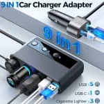 154W 9-in-1 Car Charger Adapter with 3 Sockets, 6 USB Ports, Fast Charging 5 d441d124f5686e28523ae95b8d84cced.jpg