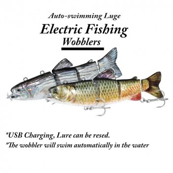 Electric Rechargeable Fishing Lure with LED Light & Robotic Swimming Action