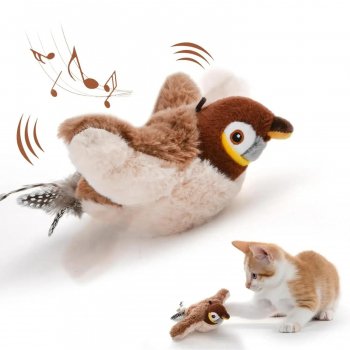 Interactive Cat Toy Chirping Flapping Bird