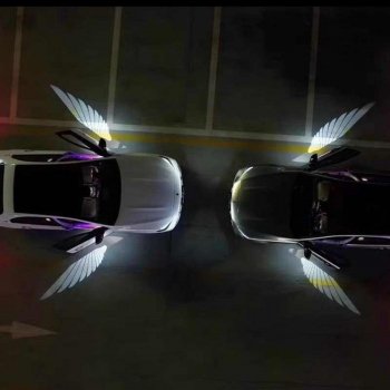 2Pcs Angel Wings Wireless Car Door LED Welcome Light - HD Projection