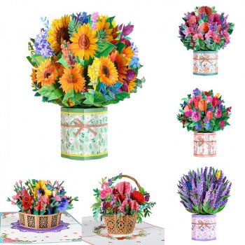 3D Pop-Up Floral Greeting Card - Stunning Handmade Flower Card