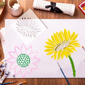 Alternative view of 30pcs Sunflower Hollow Templates for Creative DIY Painting