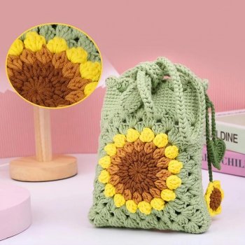 Beginner's Crochet Kit for Flower Bag Design