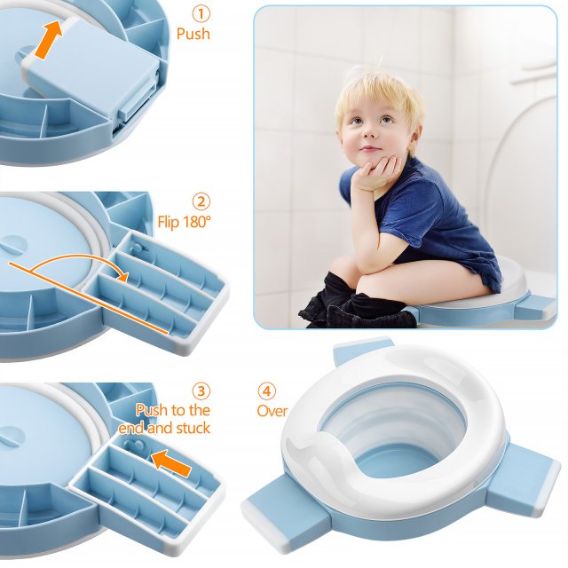 3-in-1 Portable Baby Potty Training Seat – Folding Travel Toilet Chair - Image 4