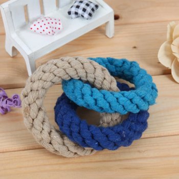 Bite-Resistant Cotton Rope Rings Dog Toy