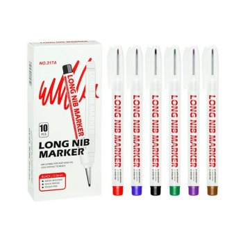 10-Piece Long Nib Head Markers for Metal and Wood Decoration 