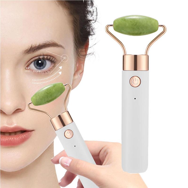 Electric Jade Roller Face Lift Massager with Red & Blue Light Therapy