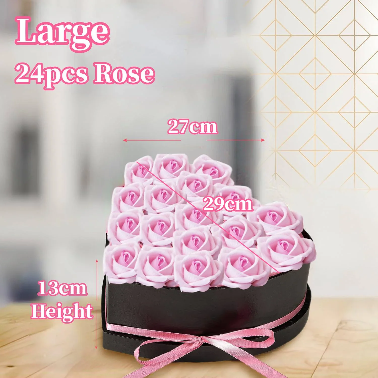 24Pcs Pink Rose