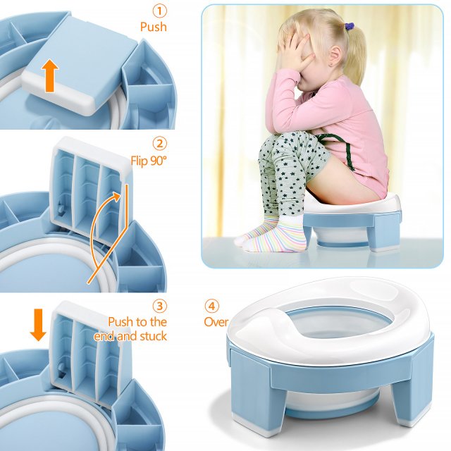 3-in-1 Portable Baby Potty Training Seat – Folding Travel Toilet Chair - Image 5