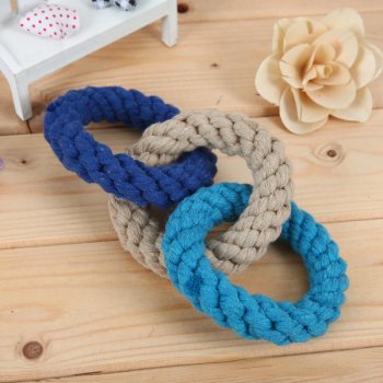 Bite-Resistant Cotton Rope Rings Dog Toy