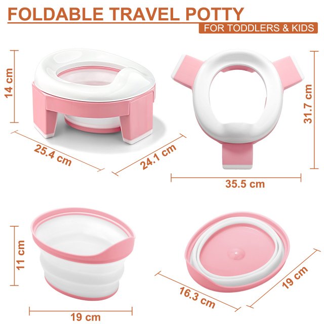 3-in-1 Portable Baby Potty Training Seat – Folding Travel Toilet Chair - Image 6