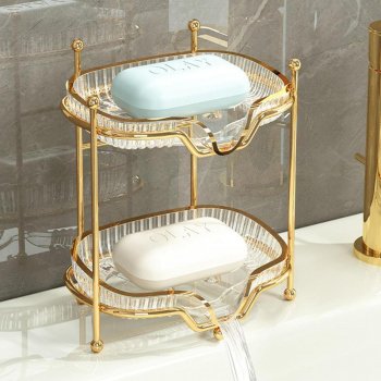 Double-Layer Wall-Mounted Soap Storage Shelf