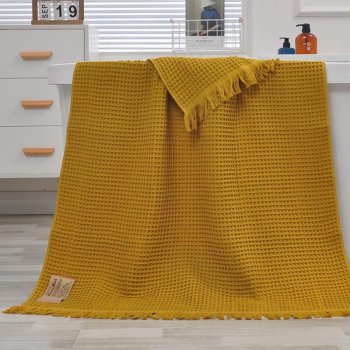 Large Organic Cotton Waffle Bath Towel XXL