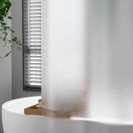 Silk Grain Waterproof PEVA Shower Curtain with Translucent Design