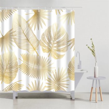 Elegant Tropical Leaf Shower Curtain Set