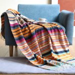 Colorful Bohemian Striped Throw Blanket - Soft, Comfy, Versatile for Summer