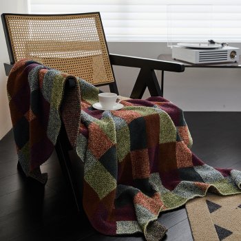 Alternative view of Vintage Buffalo Grid Fluffy Microfiber Knit Throw Blanket