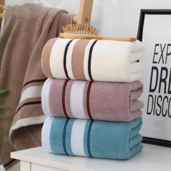 Soft Striped Cotton Bath Towel