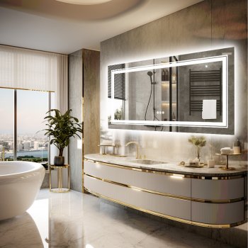 Dimmable LED Bathroom Vanity Mirror with Touch, Anti-Fog, & 3 Color Modes