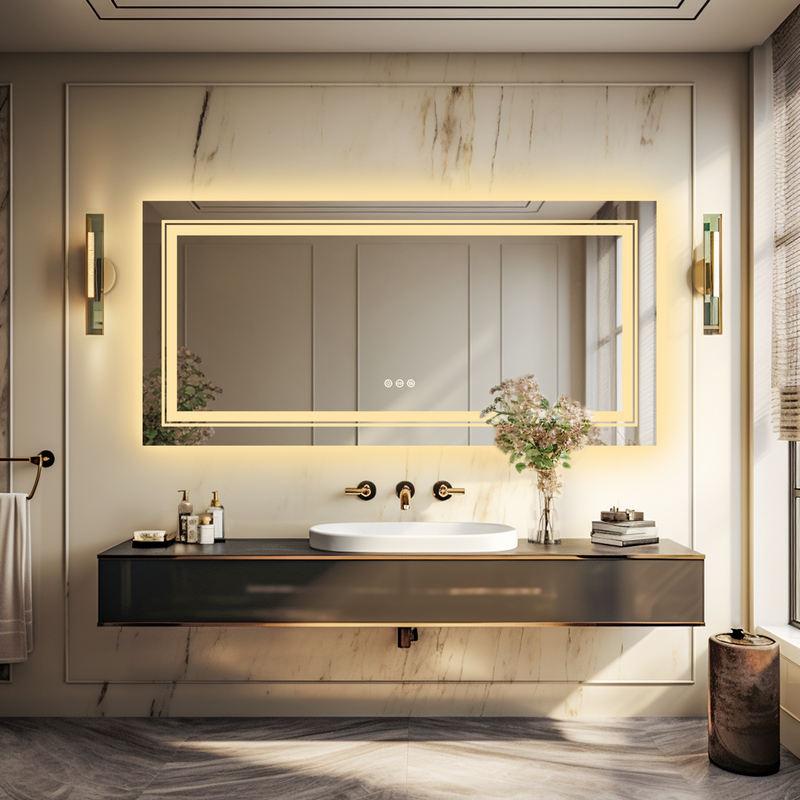 Dimmable LED Bathroom Vanity Mirror with Touch, Anti-Fog, & 3 Color Modes