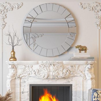 32-Inch Antique Venetian Round Mirror