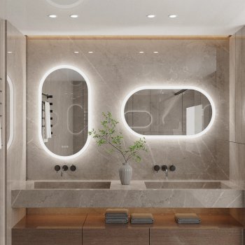 Oval LED Bathroom Vanity Mirror with Anti-Fog & Backlit Lighting