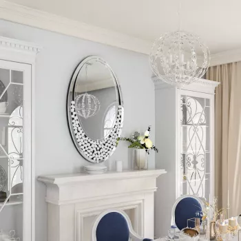 Sparkling Oval Diamond Wall Mirror