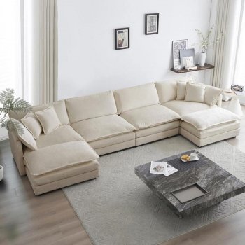 146” Oversized U-Shaped Modular Sectional Sofa – Ultra-Comfortable Deep Seating Couch