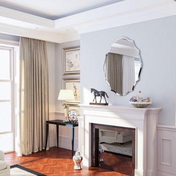 Stunning Frameless Scalloped Mirror