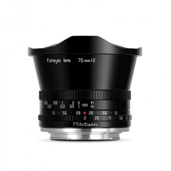 7.5mm F2 Wide Angle Fisheye Lens for APS-C Mirrorless Cameras