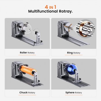 3-in-1 Laser Engraving Accessories Kit with Rotary Jaw Chuck for Cylindrical Objects