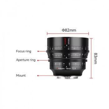 14mm T2.9 Full Frame Cine Lens for Cameras