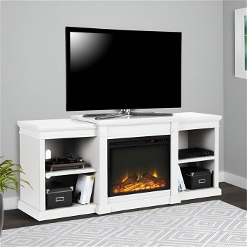 Electric Fireplace TV Stand with Adjustable Shelves and Remote Control for TVs up to 70