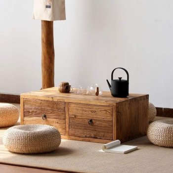 Solid Wood Tatami Bay Window Table - Japanese Style Balcony & Coffee Table