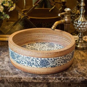 Elegant Antique Ceramic Countertop Wash Basin