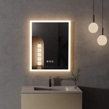 16x20 Inch LED Bathroom Mirror with Anti-Fog and Smart Touch Control
