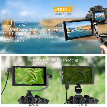 6-Inch 2600nit 3G-SDI HDR 4K Camera Field Monitor with Touch Screen